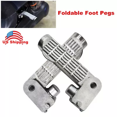 2PCS Foldable Motorcycle Foot Pegs Scooter Moped Rear Foot Pedal Aluminum Alloy • $14.99