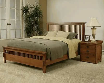 Made In The Usa! Queen Mission Rift & Quarter Sawn Oak Bed Bedroom Set Furniture • $6999