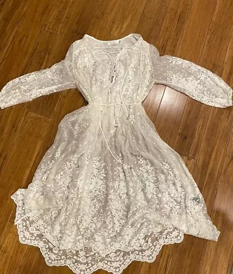 Zimmermann White Silk Embroidered Dress Size 1 • $420