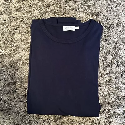 Sunspel Men’s Long Sleeve Crew Neck Top  T-Shirt Blue Large Made In England • £35.99