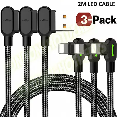 £2.47 • Buy 2M LED IPhone Charger Fast For Apple Long Cable USB Lead 8 X XS XR 11 12 13 Pro