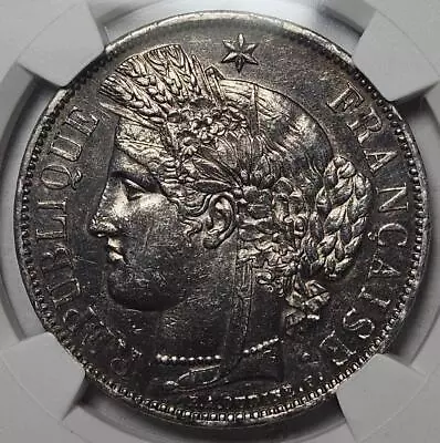 France 5 Francs 1870A NGC AU Details Cleaned Ceres With Motto Type Silver • $14.50