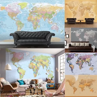 Map Wallpaper Wall Murals Selection Political Home Office Kids Living Room World • $36.04