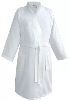 Unisex Hotel Spa Waffle Bath Robe 100% Cotton Dressing Gown Bathrobe • £29.99