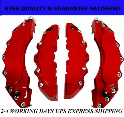 Red Extra Thick ABS Brake Caliper Covers Car Disc Kit Front Rear 4PCS L+M • $42.90