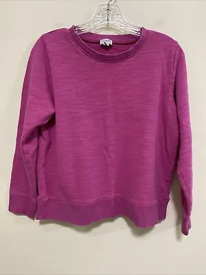 J Crew Small Pink Heathered Crop Sweatshirt French Terry 100% Cotton • $12