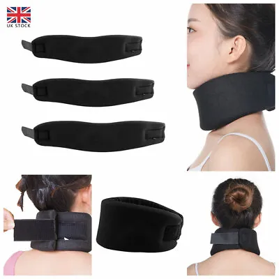 Soft Foam Neck Support Brace Cervical Device Collar Pain Traction Relief Black • £7.66