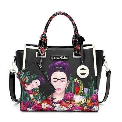 $80 • Buy Frida Kahlo Cactus Collection Satchel Handbag - Black/black