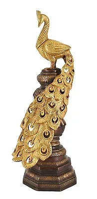 Whitewhale Brass Peacock Statue Figurine Sculpture For Home Office Decor  • $303.77