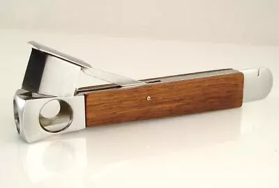 EXC Vintage Carl AUBOCK Vienna 60s Cigar Cutter Steel Wood Auböck 1950s 60s • $229.99