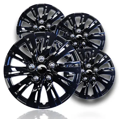 $48.95 • Buy 15  Gloss Black Hubcaps Snap On Wheel Covers Fits Steel Rims For R15 Tires