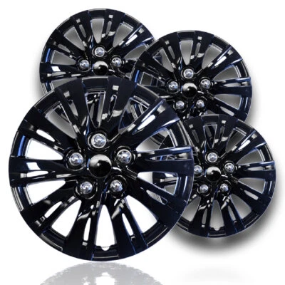 15  Gloss Black Hubcaps Snap On Wheel Covers Fits Steel Rims For R15 Tires • $48.95