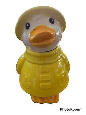 Vintage Puddles The Duck In Yellow Raincoat Ceramic Cookie Jar By Metlox • $51.64