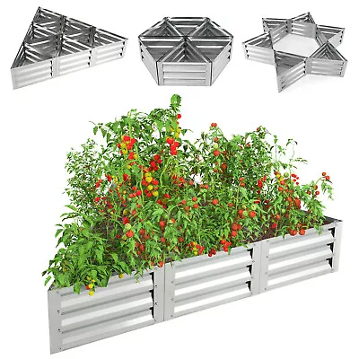 6 Pack Raised Garden Beds Triangular Galvanised Steel Garden Planter Box • £46.99