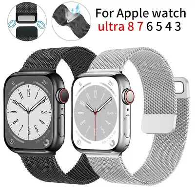 $16.54 • Buy Magnetic Loop Strap For Apple Watch Band Milanese Meta Series Ultra 8 7 6 SE 5 4