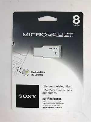 MicroVault Sony 8GB File Storage Thumb Drive Recover Deleted Files Brand New • $29.99