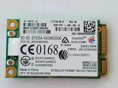 Ref - 1-458-165-13 Sony Vaio VPCX131KX PCG-21111L 3G WWAN Card T77Z102.06 (124-3 • $12.99