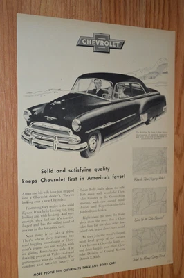 $11.99 • Buy ★★1952 Chevy Styleline De Luxe Original Vintage Advertisement Print Ad-52 Deluxe
