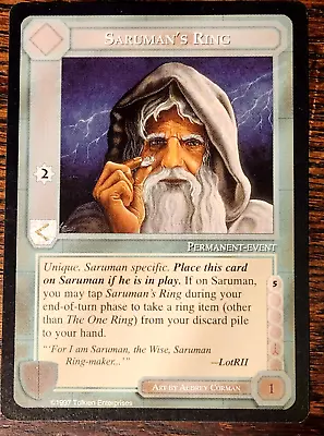 1x Saruman's Ring Middle Earth MECCG CCG EX ( The White Hand ) • $3.99