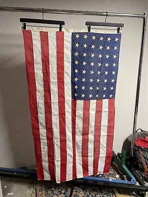 VTG 1940's Dettras Products Stantest Bunting 48 Star American Flag 3' X 5' USA • $49.99