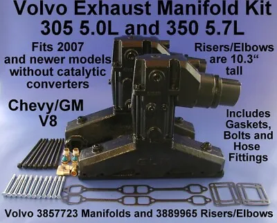 VOLVO PENTA MARINE MANIFOLD KIT CHEVY V8 305 350 2007-UP  10.3 Height Elbow • $795.95