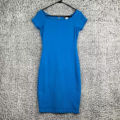 B. Smart Dress Womens 6 Blue Short Sleeve Midi Bodycon Polyester Blend • $12.48