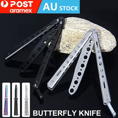 CSGO Rainbow Butterfly Balisong Comb Knife Metal Folding Practice Training Tool • $6.84