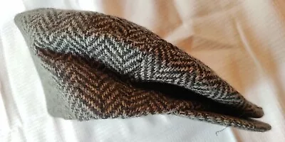 VTG Gray Herringbone Wool Blend Driving Hat 7⅛ • $5