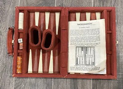 Vintage Backgammon Set By Cardinal Incomplete Corduroy Case Travel Game Magnetic • $19.99