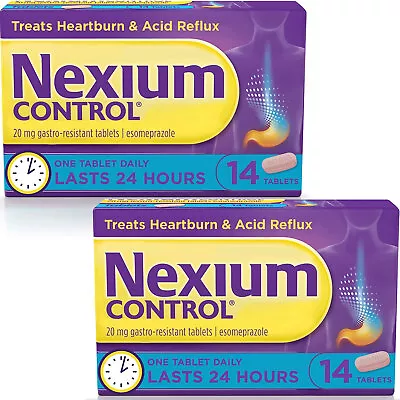 Nexium Control 2 X 14 Tablets 20MG Gastro Resistant Heartburn Acid Reflux Relief • £19.49