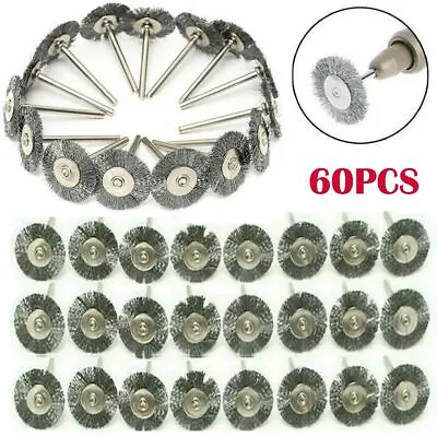 60pc Stainless Steel Wire Brush Fit Dremel Rotary Tool Die Grinder Removal Wheel • $12.50