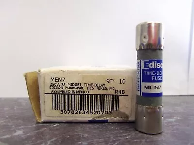 New Lot Edison MEN 7 Amp Fuses 250 Volts FNM 7 NIB • $39.99