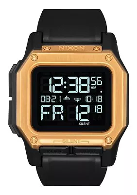 Nixon - Regulus-100m Men's Digital Sport Watch Black/Gold 46mm/29-24mm • $124.49