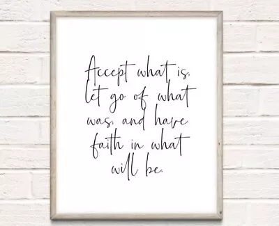 £4.94 • Buy Life Inspiration Typography Print Poster Unframed Home Quote Faith Accept