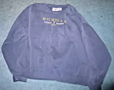 Vintage 1997 University Of Michigan National Champions Crewneck Sweatshirt Sz XL • $8