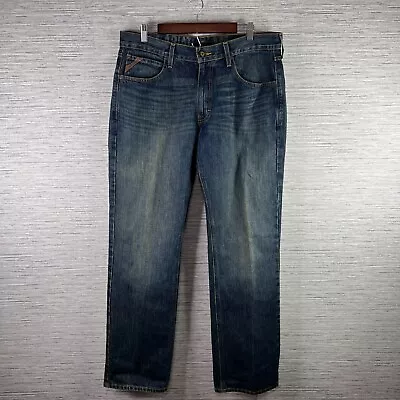 Ariat Jeans Mens 35x34 M5 Slim Straight Denim Dark Wash Cotton Western Adult • $38.88