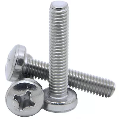 £2.65 • Buy M2 M2.5 M3 M4 Phillips Pan Head Machine Screws Bolts A2 Stainless Steel Din7985h
