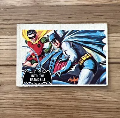 1966 A&BC Batman (Pink Back) Card #8 ‘Into The Batmobile’ Batman & Robin • £1.50