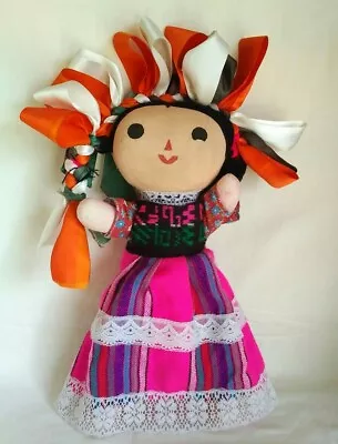 Lele Handmade Rag Doll Mexico Folk Art Jointed Vintage 12  Queretaro Otomi • $12.95