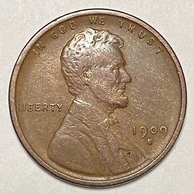 Beautiful 1909-S Lincoln Cent VF+ Some Wood Grain Appearance • $135