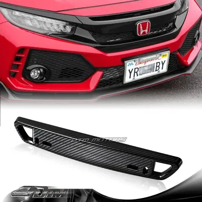 1PCS JDM Carbon Fiber Look Bumper Front License Plate Holder Relocate Bracket • $8.50