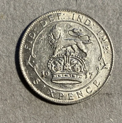 £2.99 • Buy KING GEORGE V 1917 SILVER 925 SIXPENCE 6d Coin Fantastic Grade