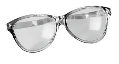 $8.99 • Buy JUMBO SILVER EYE FRAME GLASSES BIG Lenses Clown Nerd Funny Giant Joke Sunglasses