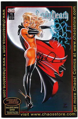 Lady Death Last Rites #1 Motor City Comic Con Exclusive Signed Chaos Comics 2001 • $19.99