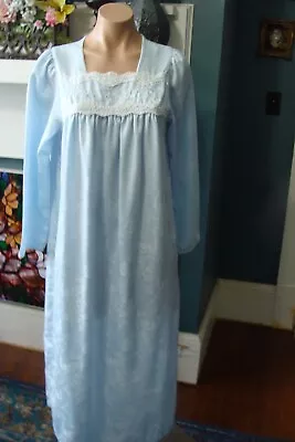 Ladies/Women's Vintage Miss Elaine Mid Length Nightgown - Bust To 44  - Blue • $22