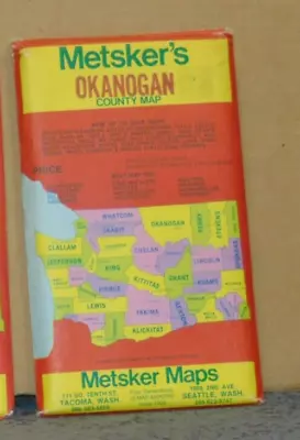 Mid 1980's Metsker Map Of Okanogon County Washington • $7.99