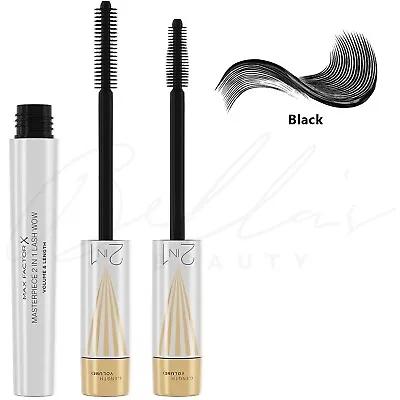 MAX FACTOR Masterpiece 2in1 Lash Wow Volume & Length Mascara 7ml - Black *NEW* • £9.79