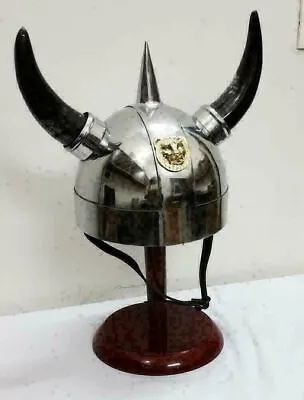 Medieval Helmet Design In 18 Gauge Solid Steel Leather Lining For... • $141.80