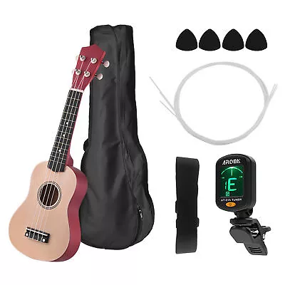 21 Inch Colored Acoustic Soprano Ukulele Ukelele Uke Kit Basswood With P7Z4 • $98.75