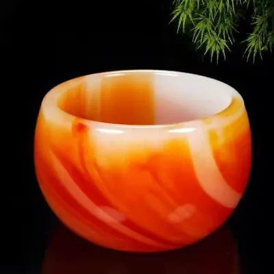 Natural Carnelian Stone Cup Red Agate Crystal Bowl Mineral Specimen Decoration • $14.90